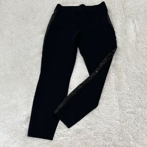 SPANX Black Ponte Ankle Pants with Sequin Side Trim
